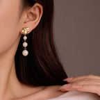 Women's Pearl Tassel Stainless Steel Earrings