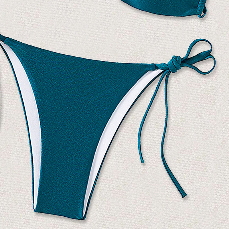 Solid Color Bikini Swimwear