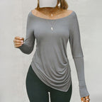 Asymmetric Fitted Long Sleeve Base Layer Top