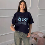 Women's Simple Letter Graphic Print T Shirt Women Summer Loose Round Neck Cotton Short Sleeve Top