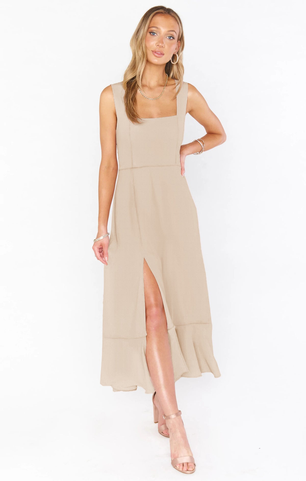Elegant Rope-Split French Dress