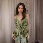 Women's Summer Vacation Women Clothing V Neck Sling Waist Irregular Asymmetric Retro Patchwork Top