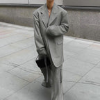 Collared Coat & Wide-Leg Pants Set