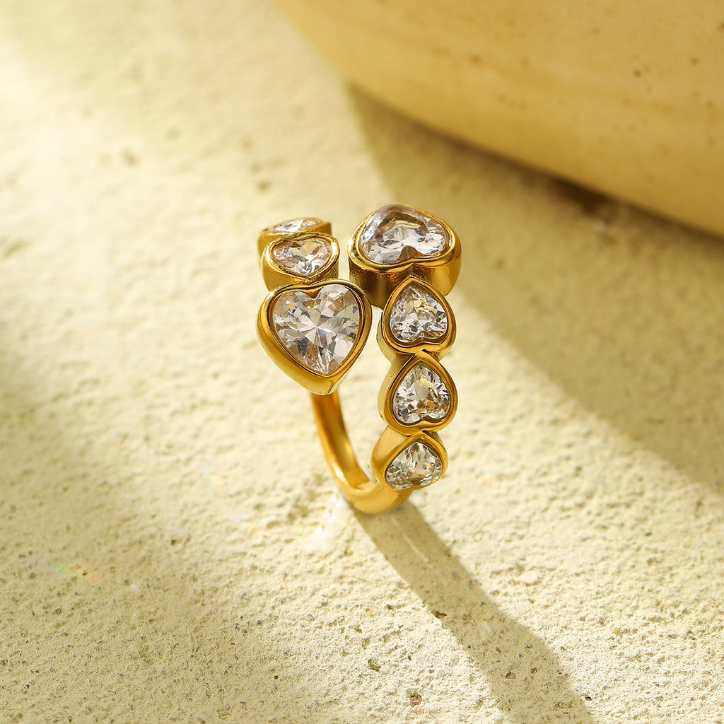 Heart Zircon Ring & Bracelet