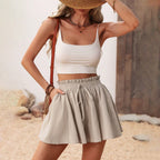Women’s Wide-Leg Casual Drawstring Shorts
