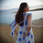 Women's Summer Vacation Halter Spaghetti Straps Maxi Dress Sleeveless Printed Dress