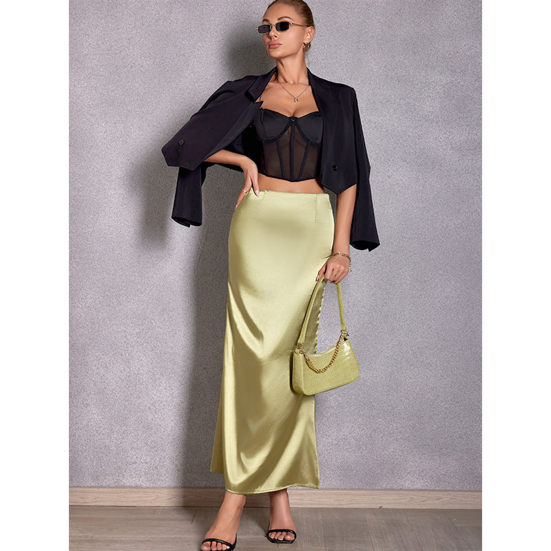 Women's Satin Hip Skirt