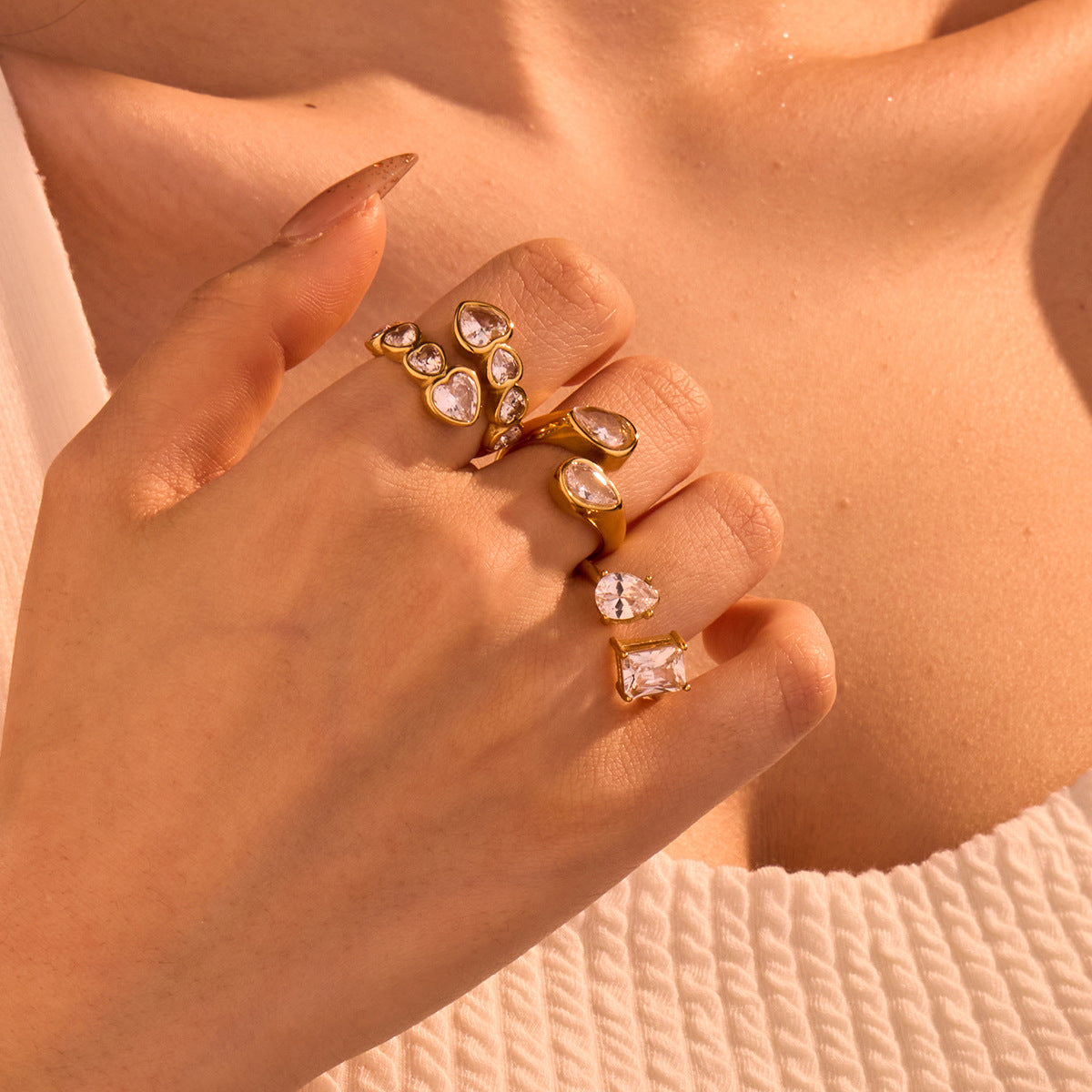 Open Ring Stacked Ring Jewelry Ring