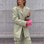 Women's Striped Jacket & Trousers Set