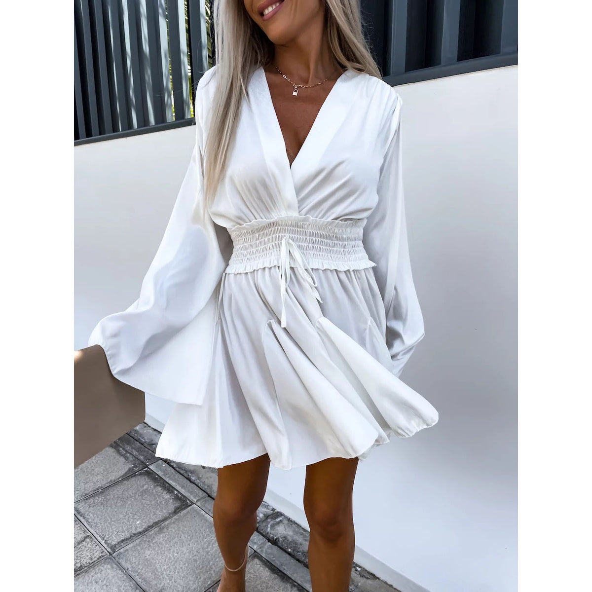 Women's Pleated Mini Dress