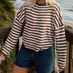 Women's Striped Knit Cardigan