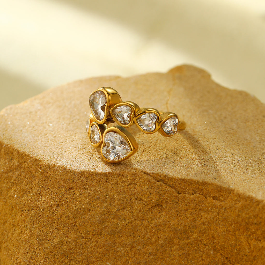Heart Zircon Ring & Bracelet