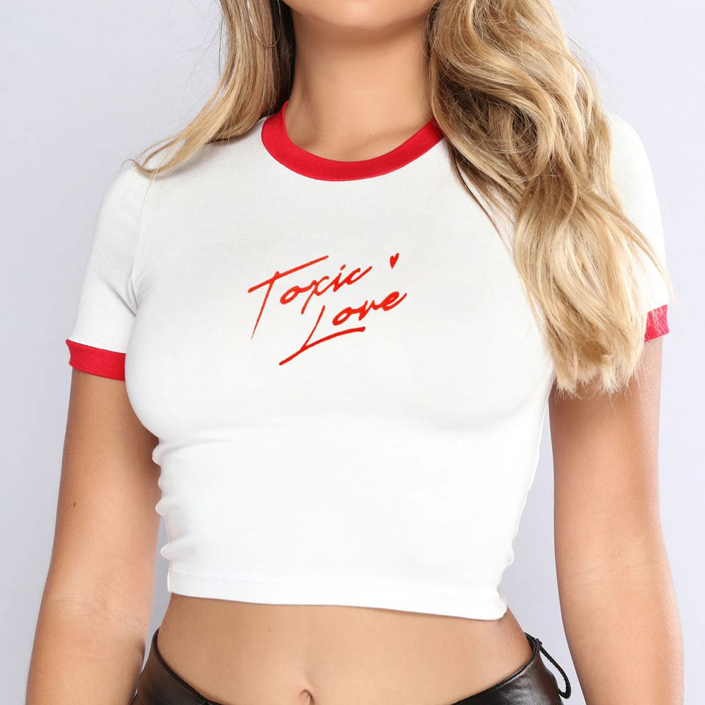 Women’s Toxic Love Graphic Cropped T Shirt