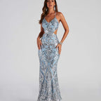 Women's Sexy V Neck Sequ Evening Gown Elegant Cocktail Party Party Dress