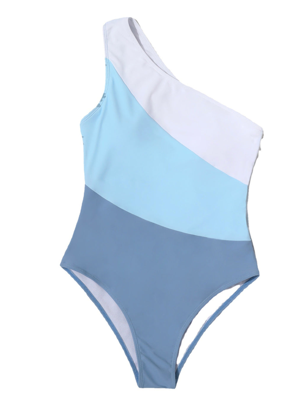 Shoulder Color One-piece Swimwear