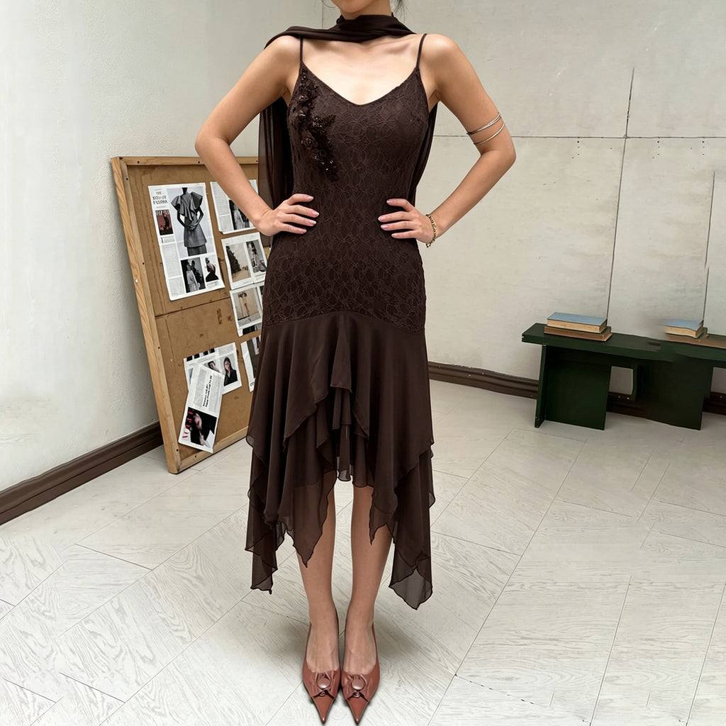 Women's Lace Backless Dress