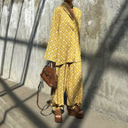 Digital Printing Arrival Collared Long Sleeve Cardigan