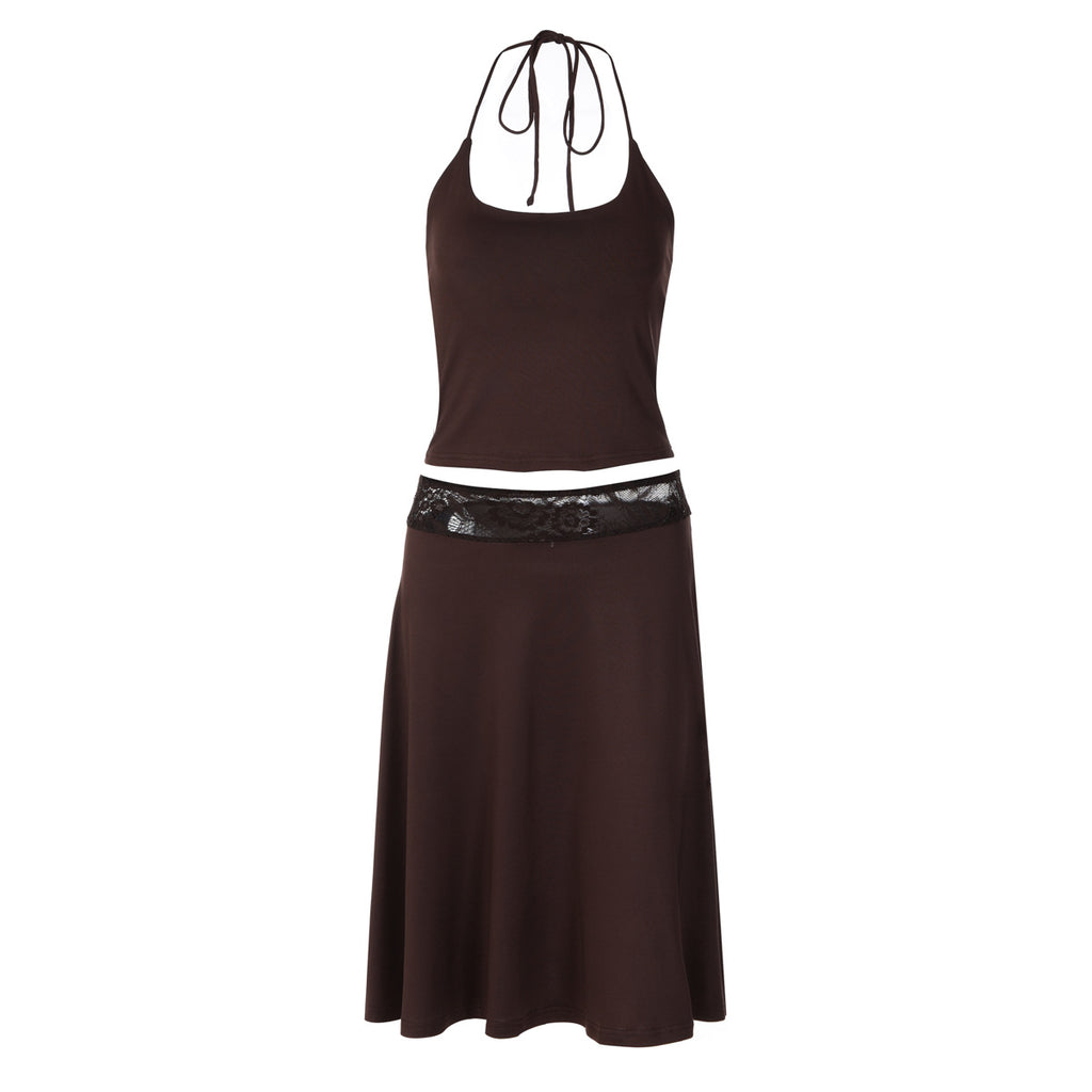Women's Lace Top and Skirt Two-Piece Set
