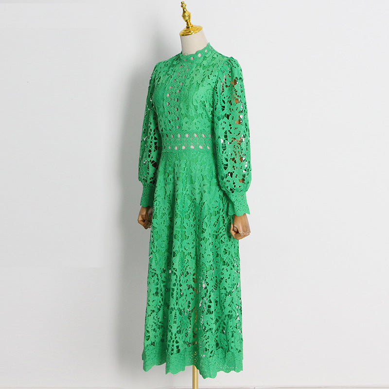 Women's Embroidered Puff-Sleeve A-Line Dress