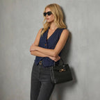 Sleeveless V Neck Denim Vest