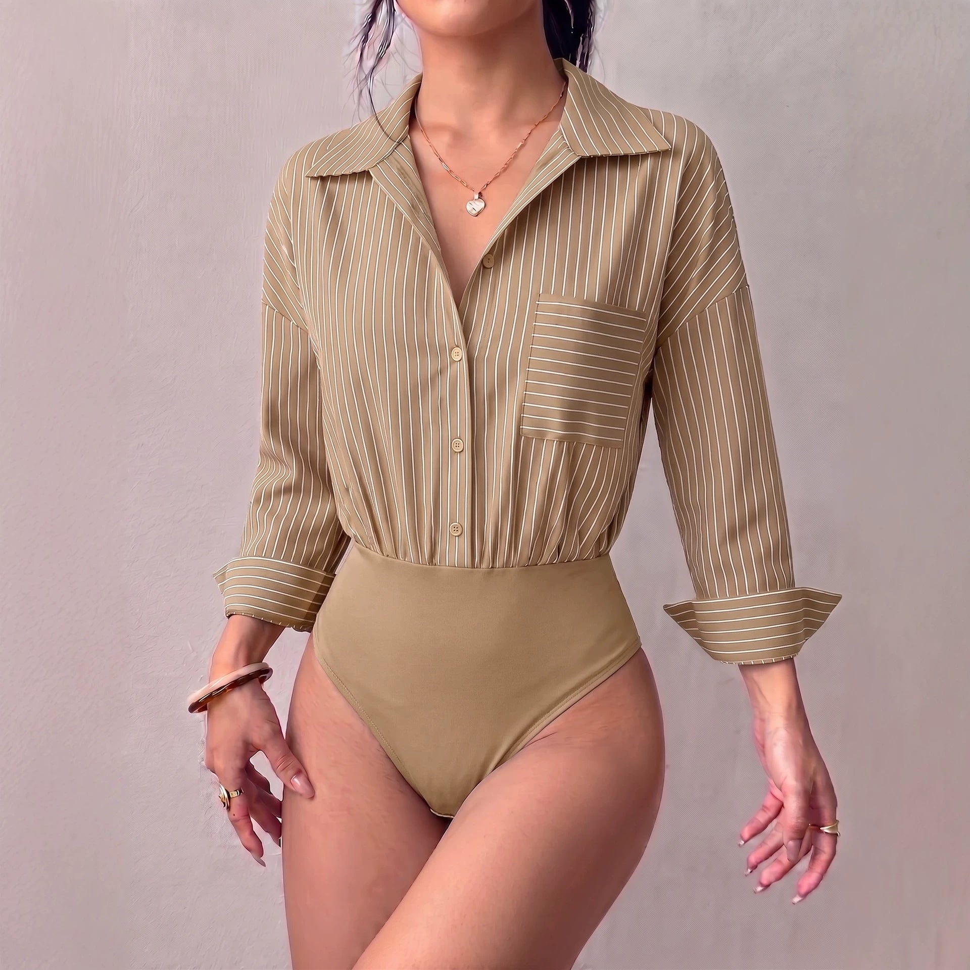 Vertical Stripes One-piece Swimwear