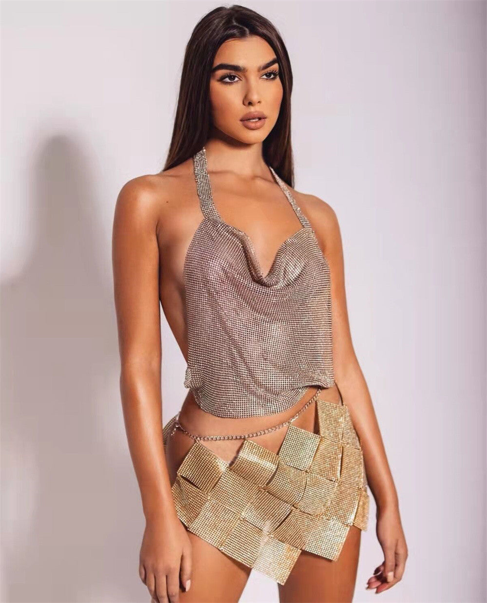 Golden Skirt Set