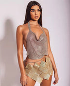 Golden Skirt Set
