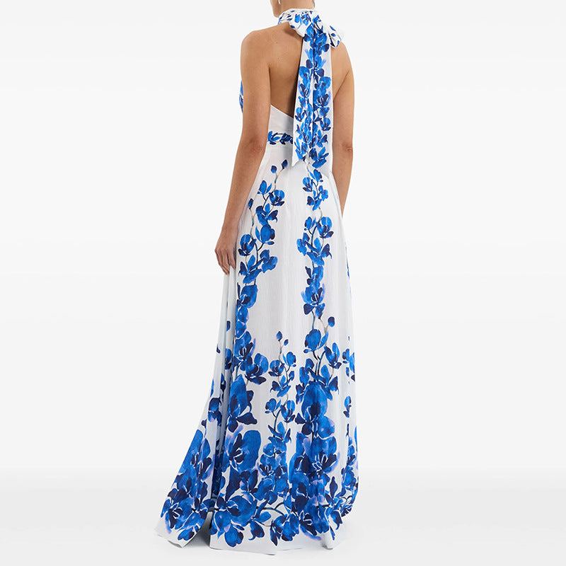 Women's Star-Print Halter Maxi Dress