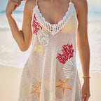Knitted Embroidered One-piece Swimwear
