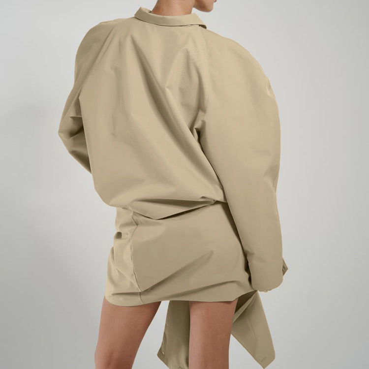 Asymmetric Shirt & Skirt Set