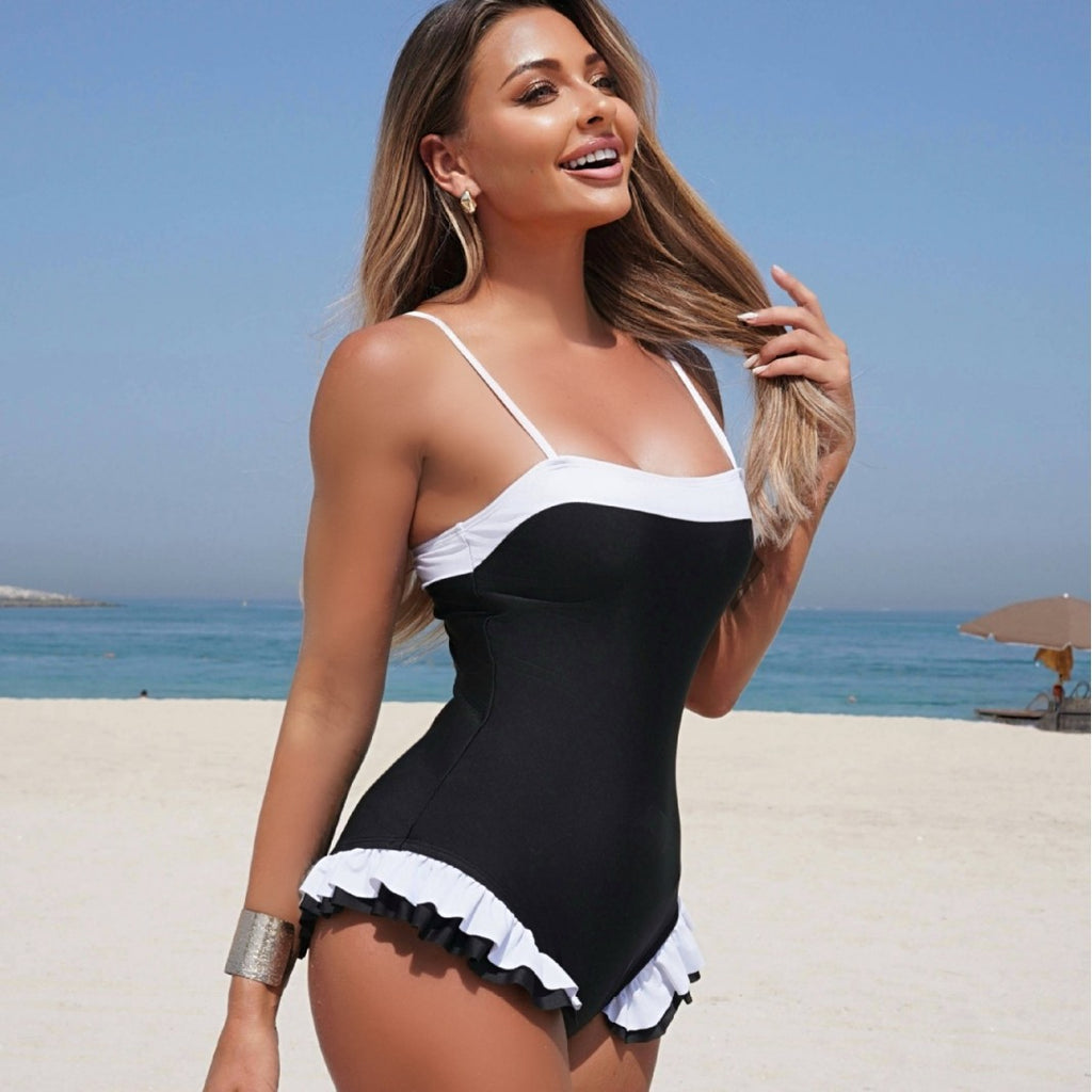 Solid Color One-piece Swimwear