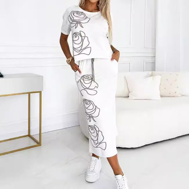 Women's Autumn Printed Coordinated Coordinated Two-Piece Set