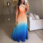 Women's Backless Pleated Dress