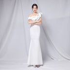 Women's Off-Shoulder Banquet Evening Dress Maxi Party Long Elegant Slim