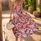 Women's Summer Women Wear High Sense Print Holiday Sling Dress