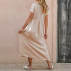 Solid Color Elegant Loose Dress