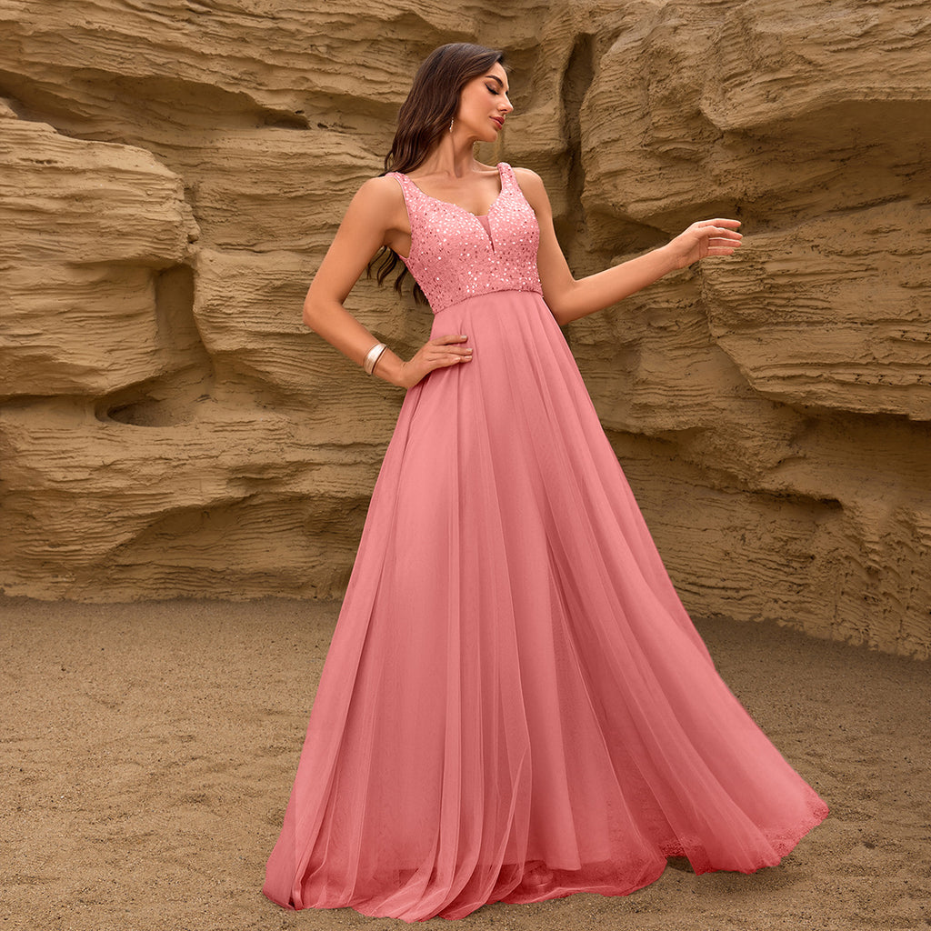 Women's Sequin Mesh Party Maxi Dress