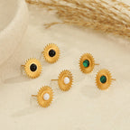 Natural Stone Sun Earrings