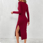 Women’s Cutout Waist Side-Slit Bodycon Dress
