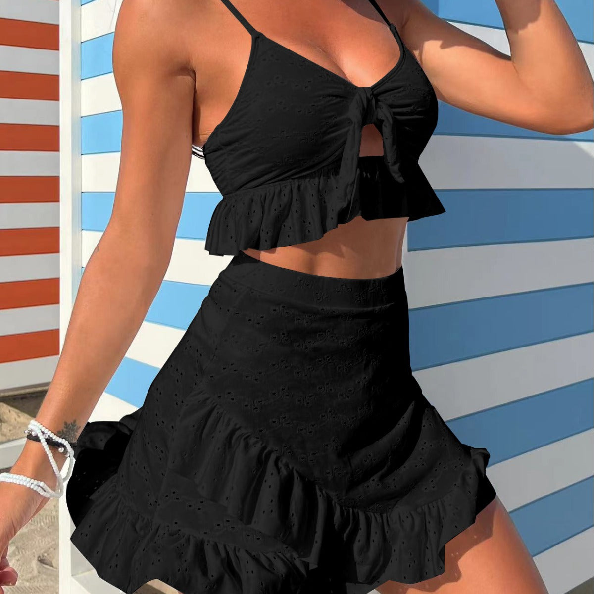 Solid Color Bikini Swimwear