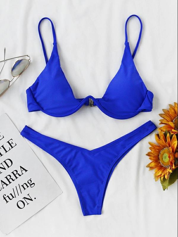 Split Gathering Bikini Swimwear