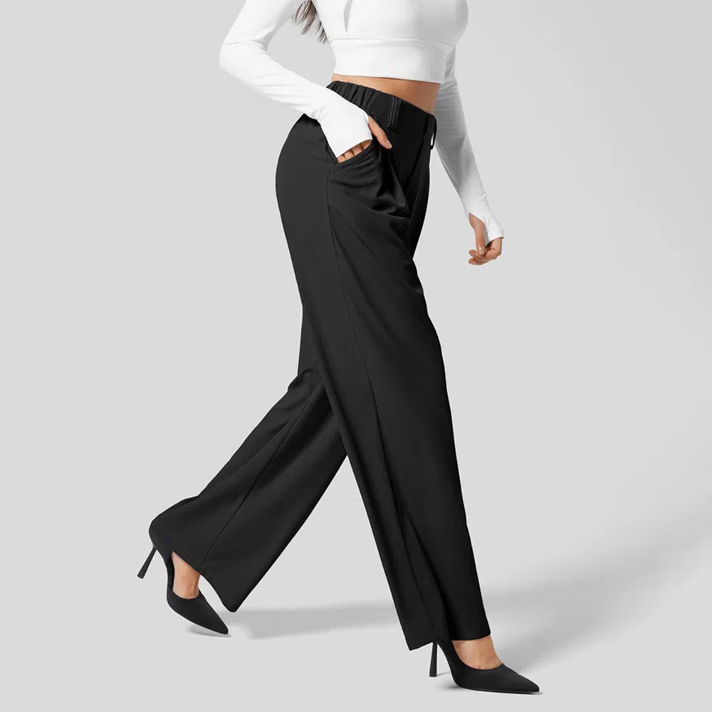 Women’s Pleated Slim-Fit Loose Work Pants