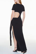 Women's Backless Cutout Slit Bodycon Maxi Dress