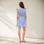 Women's Plaid Crew-Neck Mini Dress