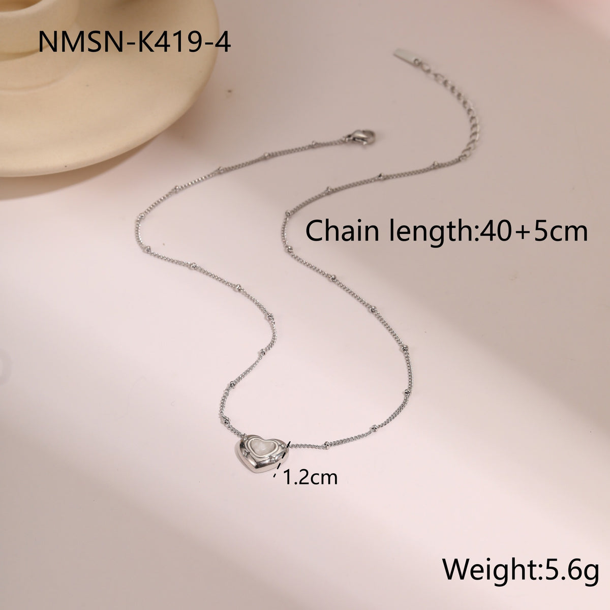 Steel Pink Crystal Necklace