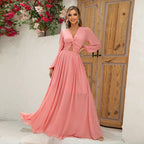 Women's Front-Twist Lantern-Sleeve Dress