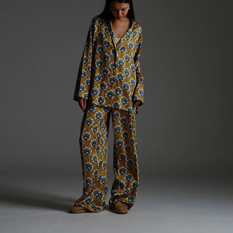 Printed Polo Shirt & Trousers Set