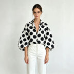 Women's Eaby Refined Stylish Polka Dot Large Sleeves Shirt