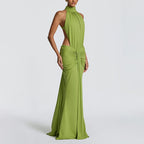 Women's High-Neck Backless Sheath Dress