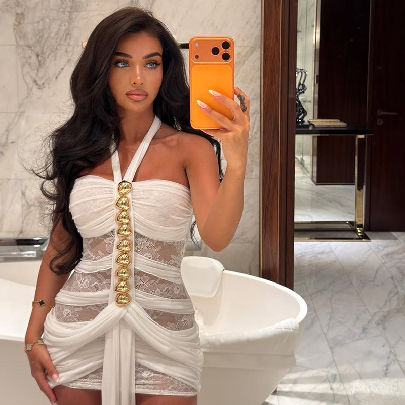 Women's Lace Halter Dress